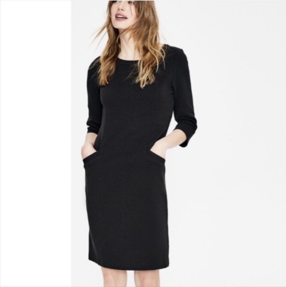 Black Boden ribbed short shift dress 2P